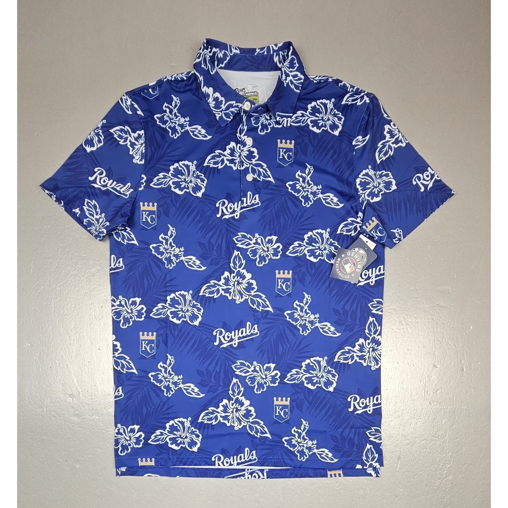 Reyn Spooner Kansas City Royals Polo Shirt Mens Small Golf Performance  Hawaiian
